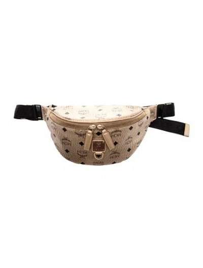 Pre-owned Mcm Visetos Belt Bag In Neutral
