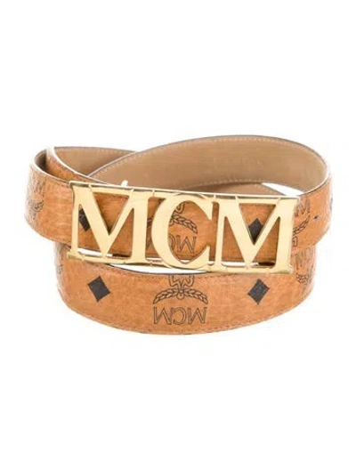 Pre-owned Mcm Visetos Belt In Brown