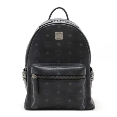 Pre-owned Mcm Visetos Black Coated Canvas Leather Backpack ()