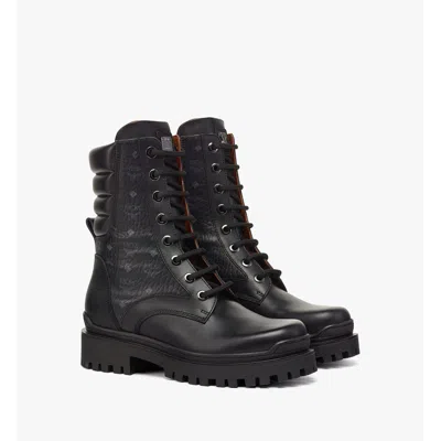 Mcm Visetos Boots In Calf Leather In Black