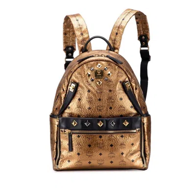 Pre-owned Mcm Visetos Bronze Brown Pvc Leather Backpack ()