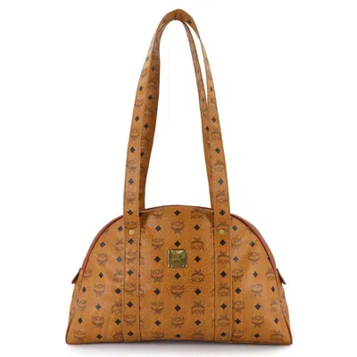 Pre-owned Mcm Visetos Brown Pvc Leather Handbag Shoulder Bag ()