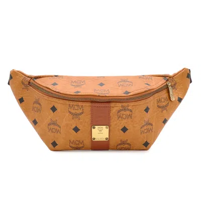 Pre-owned Mcm Visetos Brown Pvc Leather Pouch Sling Bag ()