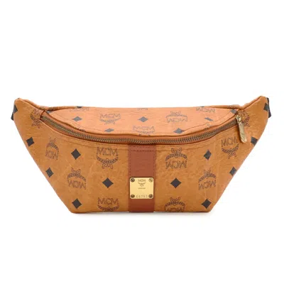 Pre-owned Mcm Visetos Brown Pvc Leather Pouch Sling Bag ()