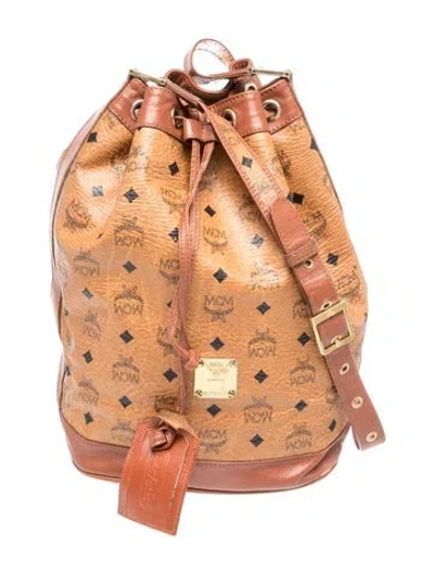 Pre-owned Mcm Visetos Bucket Bag In Brown