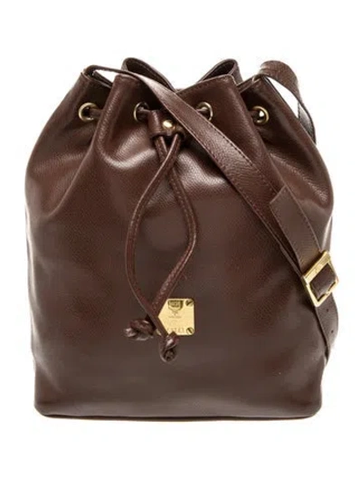 Pre-owned Mcm Visetos Bucket Bag In Brown