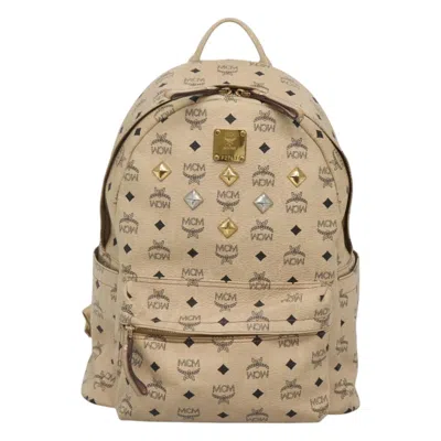 Pre-owned Mcm Visetos Canvas Backpack Bag ()