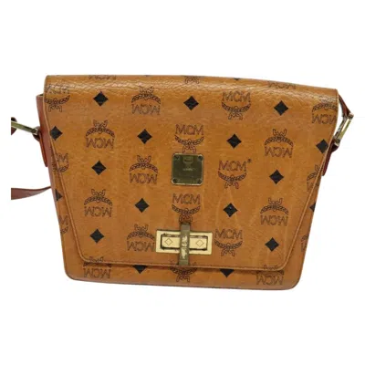 Pre-owned Mcm Visetos Canvas Shoulder Bag () In Brown