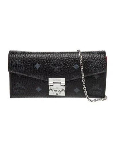 Pre-owned Mcm Visetos Clutch In Black