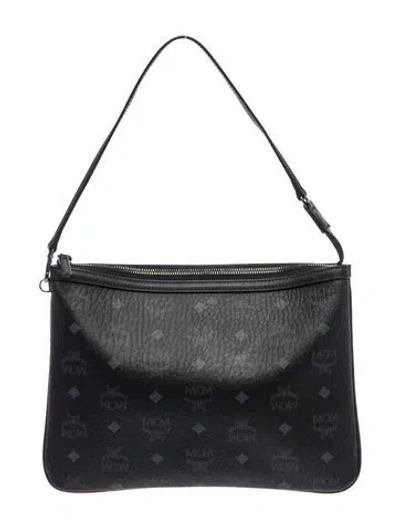 Pre-owned Mcm Visetos Clutch In Black