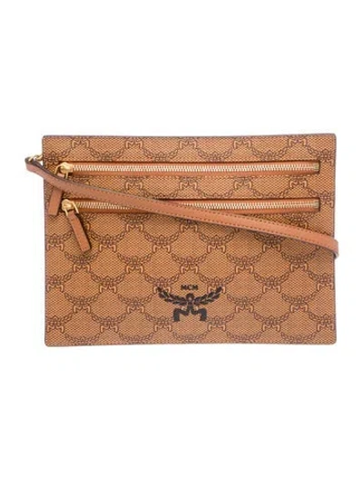 Pre-owned Mcm Visetos Clutch In Brown