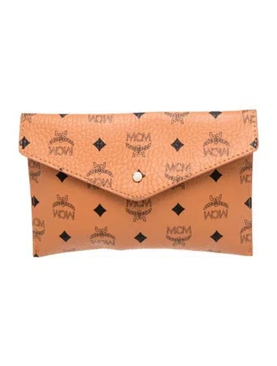 Pre-owned Mcm Visetos Clutch In Brown