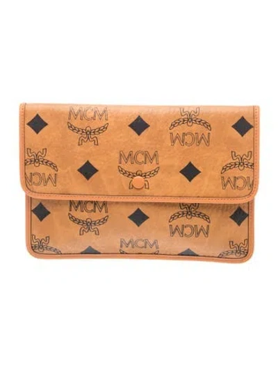 Pre-owned Mcm Visetos Clutch In Brown