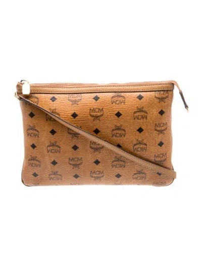 Pre-owned Mcm Visetos Clutch In Brown