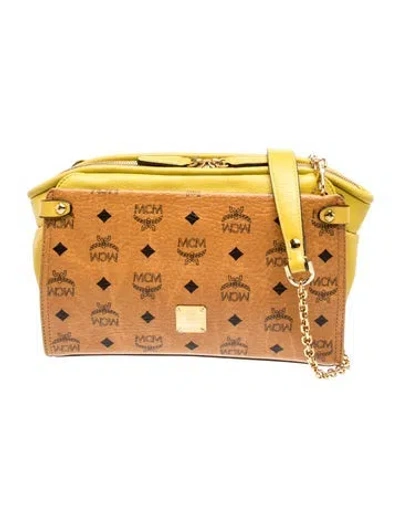 Pre-owned Mcm Visetos Clutch Medium In Neutrals