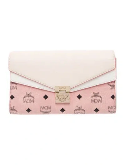 Pre-owned Mcm Visetos Clutch In Pink