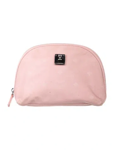 Pre-owned Mcm Visetos Cosmetic Bag. In Pink