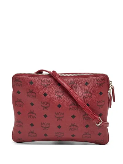 Pre-owned Mcm Visetos Cross Body Bag In Red