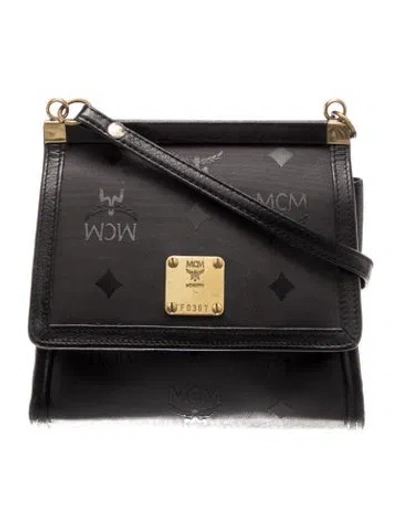 Pre-owned Mcm Visetos Crossbody Bag In Black