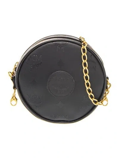 Pre-owned Mcm Visetos Crossbody Bag In Blue