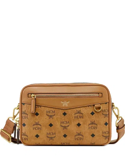 Mcm Visetos Crossbody Bag In Brown