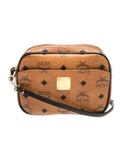 Pre-owned Mcm Visetos Crossbody Bag In Brown