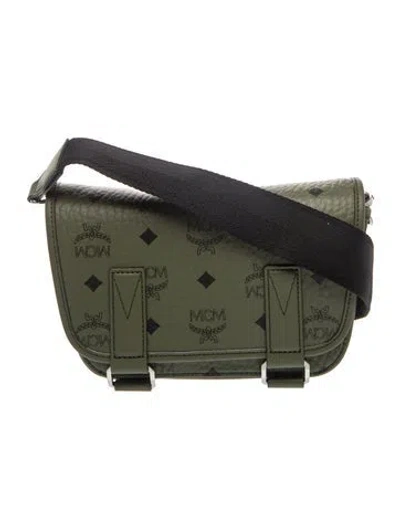 Pre-owned Mcm Visetos Crossbody Bag In Green