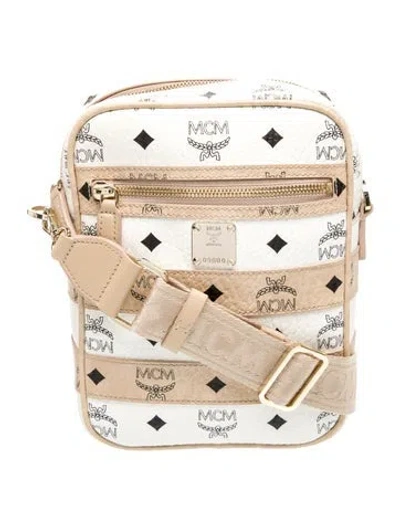 Pre-owned Mcm Visetos Crossbody Bag In Neutral
