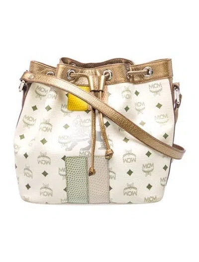 Pre-owned Mcm Visetos Crossbody Bag In Neutral