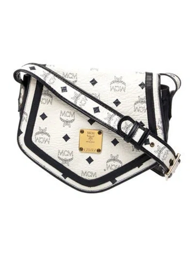 Pre-owned Mcm Visetos Crossbody Bag Vintage In Neutrals