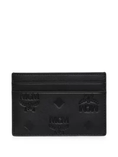 Mcm Visetos Embossed Cardholder In Black