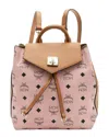 Mcm Visetos Essential Drawstring Small Backpack (authentic Pre-loved) In Pink