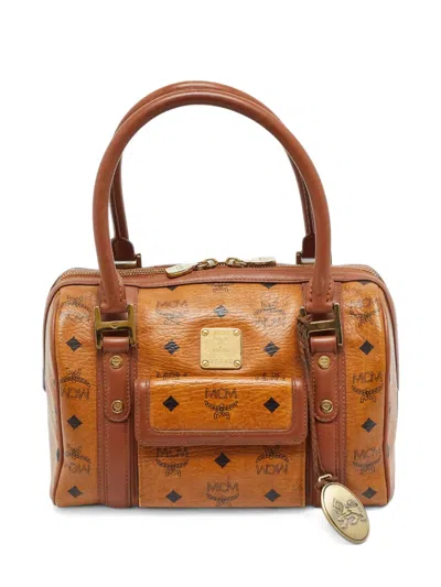 Pre-owned Mcm Visetos Front-pocket Tote Bag In Brown