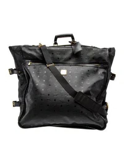 Pre-owned Mcm Visetos Garment Bag In Black