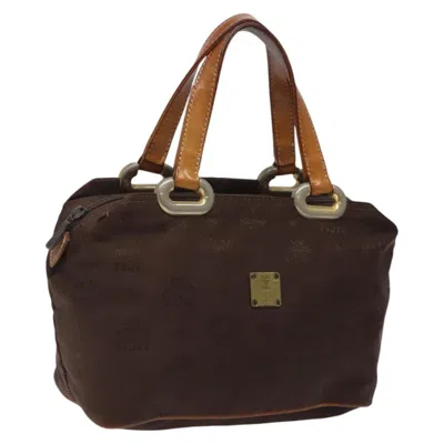 Pre-owned Mcm Visetos Handbag Nylon Nylon Bag () In Brown