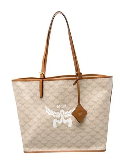 Pre-owned Mcm Visetos Himmel Shopper Tote In Neutral