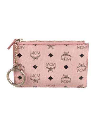 Pre-owned Mcm Visetos Key Pouch Leather Wallet In Multi