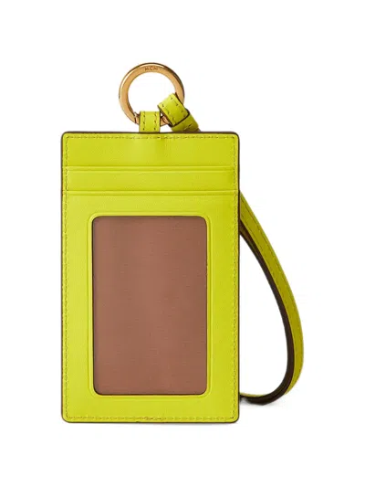 Mcm Visetos Lanyard Card Holder In Yellow