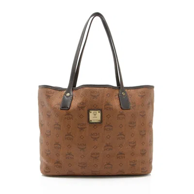 Mcm Visetos Large Tote In Brown