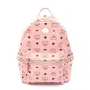 Mcm Stark Side Studs Backpack In Visetos In Pink