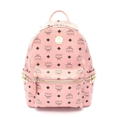 Mcm Visetos Leather Backpack Pink