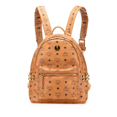 Pre-owned Mcm Visetos Leather Backpack () In Brown