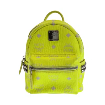 Mcm Visetos Leather Backpack In Yellow