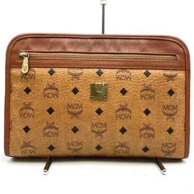 Pre-owned Mcm Visetos Leather Clutch Bag ()