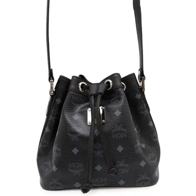 Pre-owned Mcm Visetos Leather Handbag Shoulder Bag () In Black