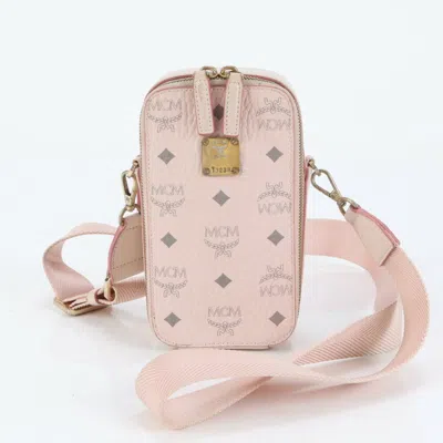 Pre-owned Mcm Visetos Leather Shoulder Bag Sling Bag () In Pink