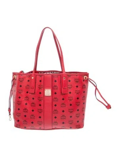Pre-owned Mcm Visetos Liz Reversible Medium In Red