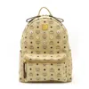 Mcm Visetos Logo Backpack Pvc Leather Beige In Sand