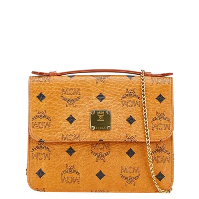 Mcm Visetos Logo Chain 2way Handbag Brown