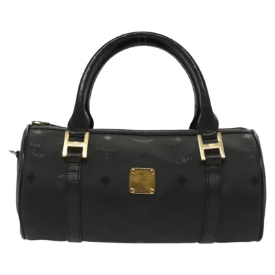 Pre-owned Mcm Visetos Logogramme Handbag Canvas And Leather Pvc Handbag () In Black
